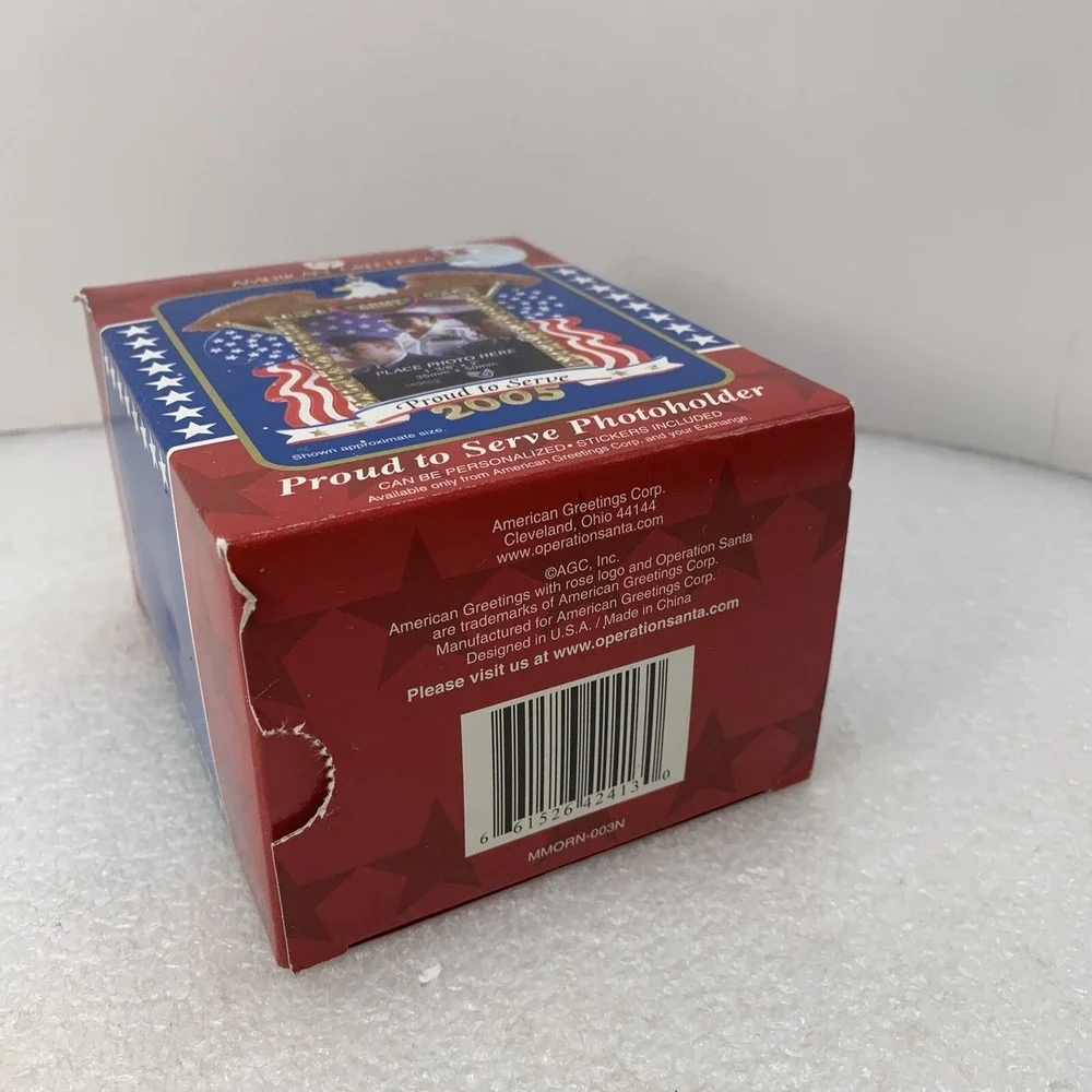 2005 American Greetings Army Proud To Serve‎ Photo Frame Ornament Patriotic NEW